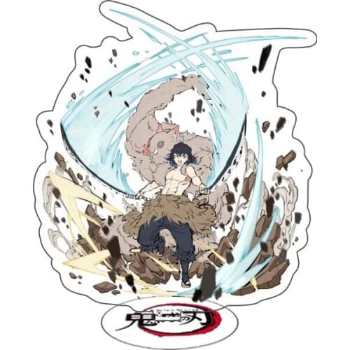 Anime Demon Slayer Acrylic Figure Hashibira Inosuk Speical Effects Tanjirou Stand Model Kawaii Accessories For Boys Girls Gifts