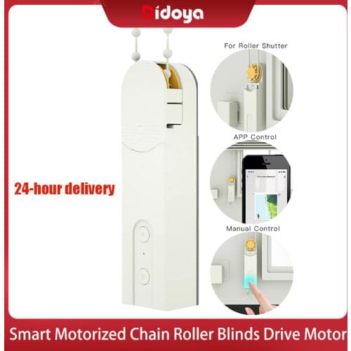 Automatic DIY Smart Motorized Chain Roller Blinds Drive Motor Powered By Solar Panel and Charger Build-in Bluetooth APP Control