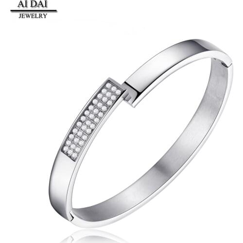 Simple INS net red opening titanium steel diamond bracelet bracelet couple jewelry cold wind