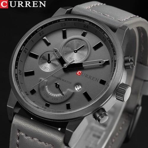 CURREN Mens Casual Sport Quartz Watch Mens Watches Top Brand Luxury Quartz-Watch Leather Military Watch Wrist Male Clock Drop