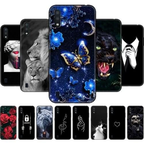 For Samsung A01 Case Soft Silicon Back Cover Phone Case For Samsung Galaxy A01 GalaxyA01 A 01 A015 Case 5.7inch black tpu case