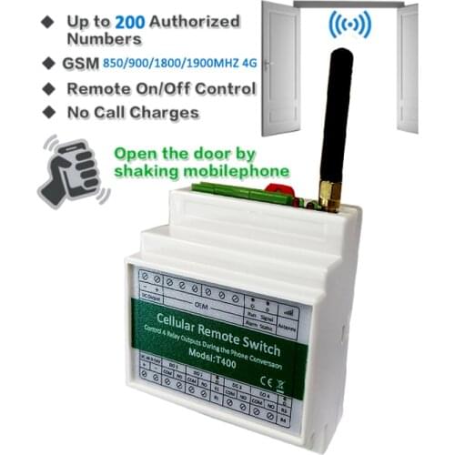 GSM 4G Remote Relay Switch Access Controller 4CH T400 Monitoring Power Failure SMS Alarm Door Opener