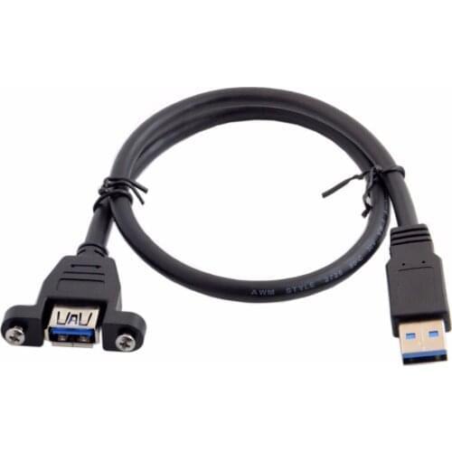 Jimier CY Cable super speed USB 3.0 panel mount Cable female To Male A M F extension cable 0.5m