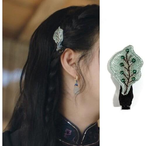 Jingtian stars same hair style retro fairy super Sensen high quality leaf hairpin headdress 2021 new style