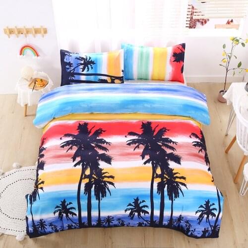 Bedding Sets Queen Size 3D summer Duvet Cover Set with Pillowcase Hawaiian scenery Comforter Bed Sets 200x200 Home Textile