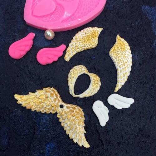 Angel wings chocolate turn sugar silicone mold cake decoration baking tools handicrafts plaster candle film silicon mould
