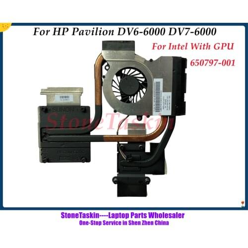 StoneTaskin High quality CPU Cooler 650797-001 For HP Pavilion DV6-6000 DV7-6000 Laptop Heatsink Cooling Fan Intel W GPUTested