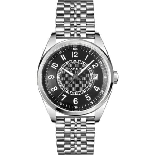 Parnis 40MM Miyota Mechanical Automatic Men Watch Black Dial Stainless Case Top Brand Sapphire Crystal 2021 Luxury Wristwatch