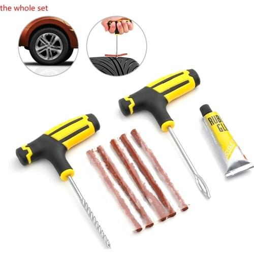 Car Tire Repair Tool set Tire Repair Kit Studding Tool Set Auto Bike Tubeless Tire Tyre Puncture Plug Garage Car Accessories