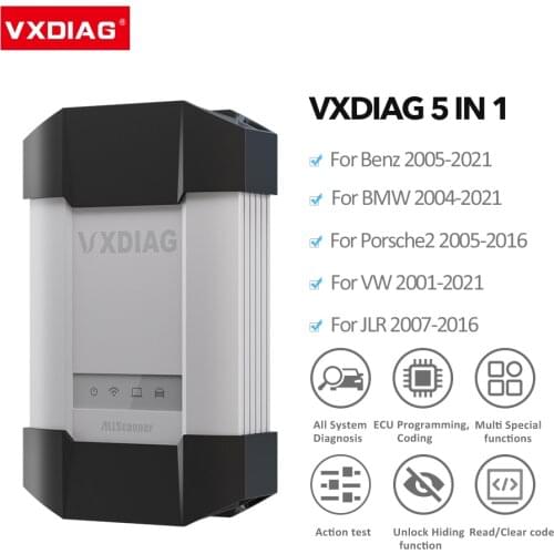 New VXDIAG 5 IN 1 For Porsche 2 OBD2 Code Scanner automotivo for Mercedes Benz C6 Car Diagnostic tool for BMW for JLR SDD For VW