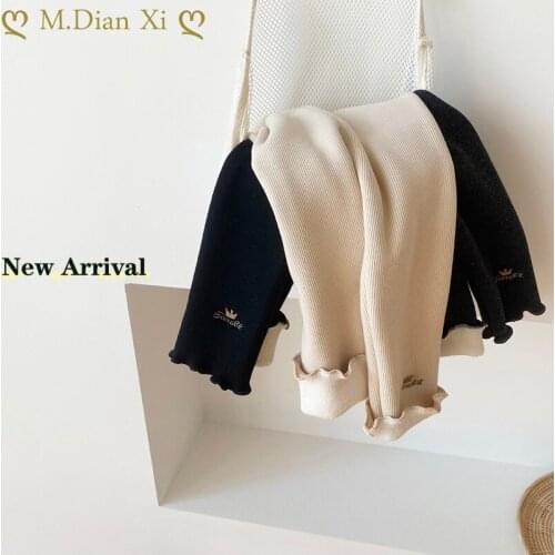 Autumn Winter Baby Girls Pants Embroidery Thicken Warm Baby Girls Leggings Kids Children Pants Girls Clothing for Winter 1-5Y