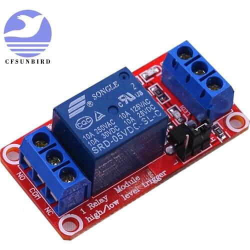 CFsunbird 1 Channel 5V Relay Module Board Shield with Optocoupler Support High and Low Level Trigger for Arduino