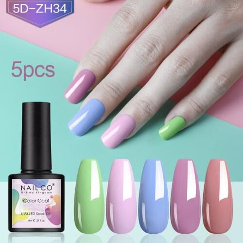 NAILCO 8ml Five Color Combination Series Acid Free Gel Nail Polish Uv Vernis Semi Permanent Later Hybrydowy Soak Off Nail Polish