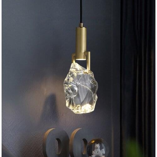 Simple light luxury crystal pendant light bedroom bedside lamp personalized bar Led Pendant lamp