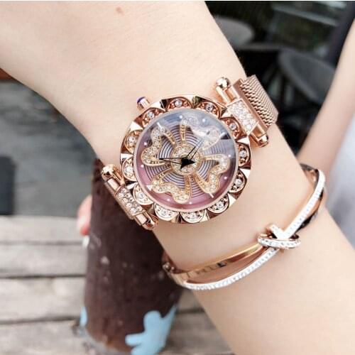 Luxury 2020 Wristwatch Ladies' Watch Clover of Four Leaves Running Watch 360 Degree Rotating Womens Watch relojes para mujer