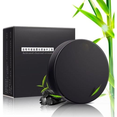 Handmade Bamboo Charcoal Face Soap Skin Cleaning Whitening Blackhead Remover Oil Control 40g