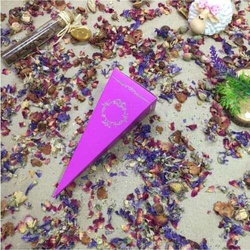 Silver Leafing Purple Carton Candy Delight Cookie Cone 25 Pcs wedding bride mariage хна henna