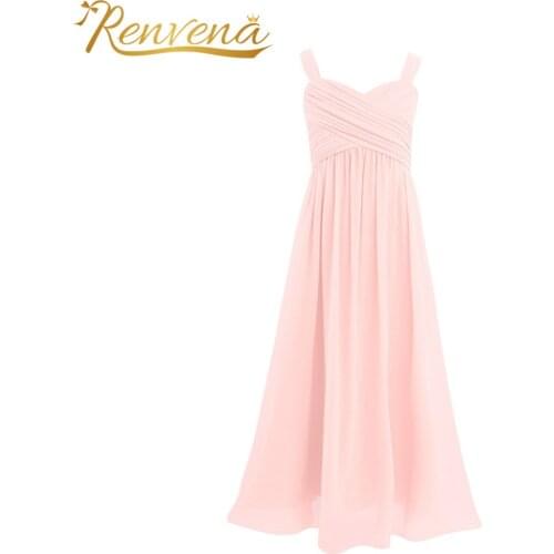 Chiffon Flower Girl Dresses Kids Dresses For Girls Princess Pageant Wedding Party Long Dress Elegant Opening Ceremony Dress