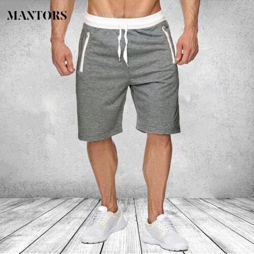 Summer Casual Men Shorts Male Sweatpants Fitness Joggers Short Gyms With Zipper Pockets Knee Length Mens Bodybuilding Shorts