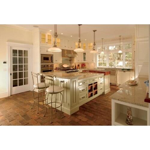 2017 discount traditional solid wood kitchen cabinets customized made wood cabinets with island cabinet S1606176