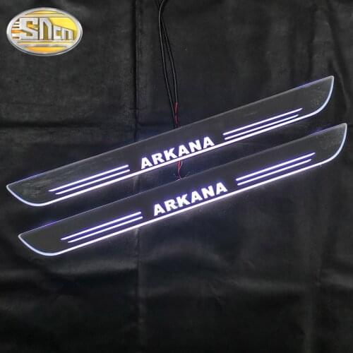 SNCN Car LED Door Sill For Renault Arkana 2018 - 2020 Ultra-thin Acrylic Dynamic LED Welcome Light Scuff Plate Pedal