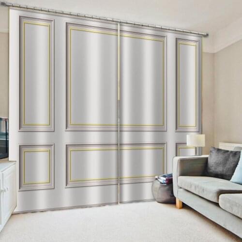Morden sliver door curtains 3D Window Curtain For Living Room Bedroom Drapes Cortinas Customized size stereoscopic curtains