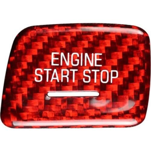 Sport Red Carbon Fiber Keyless Engine Start Button Cover Trim for Corvette C7