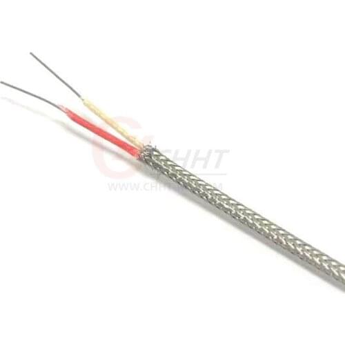 Fiberglass Insulation Thermocouple Wire With Stainless Steel Shield KXHGAB-CH 2*0.4mm