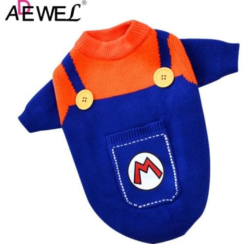 ADEWEL 2020 Autumn And Winter New Plus Size Dog Sweater Wholesale Knitted Sweater Stitching Fake Two Pieces Of Pet Clothing 2XL