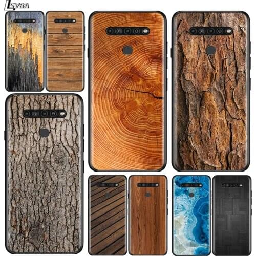 Texture Wood for LG G8 G8S G8X V30 V35 V40 V50 V60 ThinQ Q60 K40 K50 K51 K61 K71 K92 K62 K42 Black Phone Case