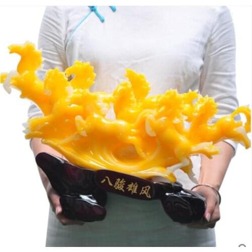 Bajun yellow green Horse to Successfully Decorate Handicrafts to Recruit Money Living Room Point Decoration Shop Opening Gift