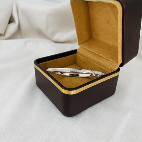 Luxury Moissanite Diamond Bangle Bracelet For Women Bridal 100% Real 925 Sterling silver Wedding Bangle Party Jewelry Gift