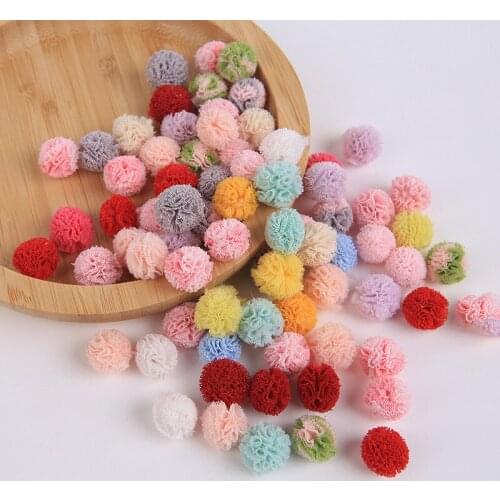 1.3cm Lace Pom Pom Trim Ball Macrame Mini Pom Pom Earring Mesh Ball Hair Ornaments Toys DIY Decorative Accessories 20pcs/Bag