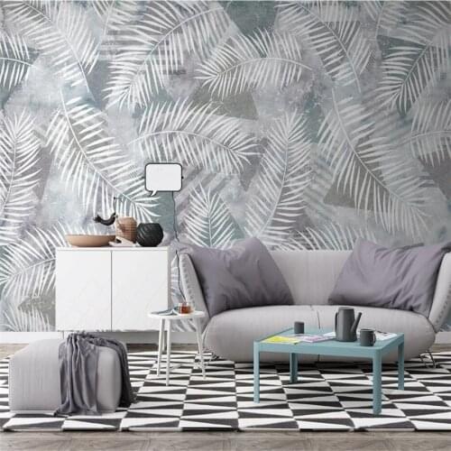 Custom wallpaper 3d murals modern minimalist tropical plant leaf geometry tv background wall papel de parede mural 3d wallpaper