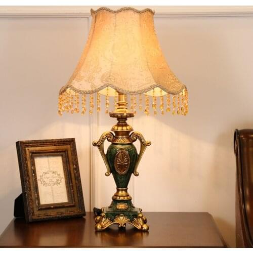 European style living room sofa coffee table couple retro American country creative warm bedroom study bedside lamp WF109