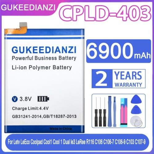 GUKEEDIANZI Replacement Battery CPLD-403 6900mAh For Letv LeEco Coolpad Cool1 Cool 1 Dual le3 LeRee R116 C106 C106-7 C106-9 C103