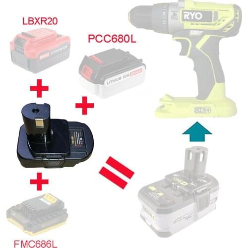 Dawupine BPS18RL Battery Converter Adapter USB Charger For Black Decker Porter Cable Stanley 18V Li-ion Battery To Ryobi 18V