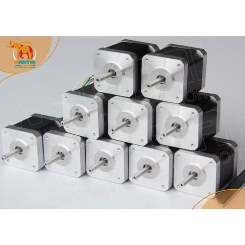 USA Ship ) 10 PCS Wantai Nema 17 Stepper Motor 42BYGHW609, with 4000g.cm,1.7A CNC Robot 3D I3 Makebot Reprap Printer(CE,ROSH)