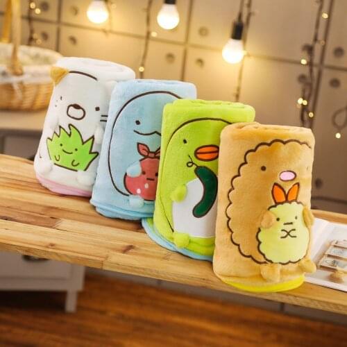 Creative Plush Sumikko Gurashi Corner Bio Office Nap Lovely Cartoon Animal pillow toys Flannel Quilt Air Conditioning Blanket