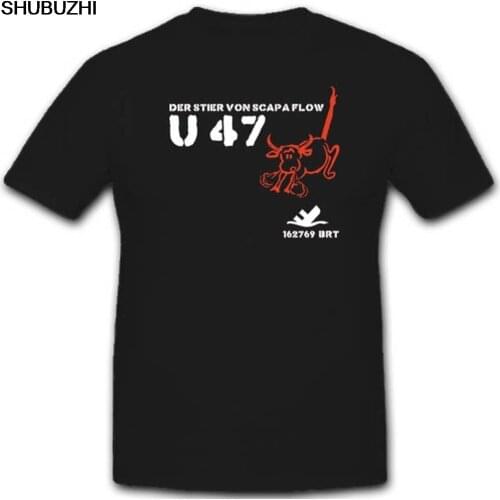 Hot Sell shubuzhi Fashion Uboot 47 U47 Military Marine Submarine Battleship Submarine O-Neck T Shirt