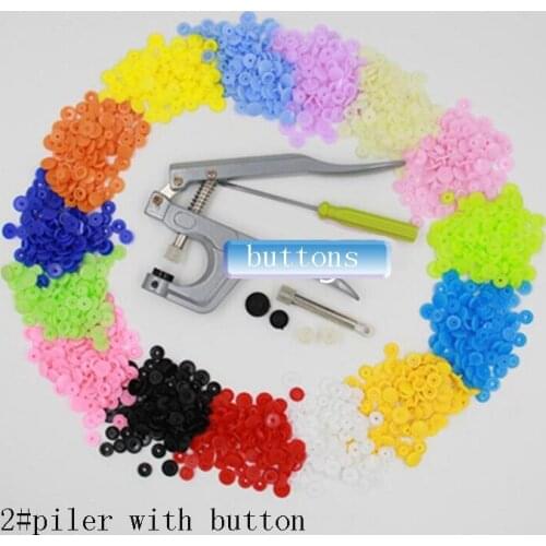 Metal Press Pliers for plastic T3/5/8 Tools+150X T5 Snap Buttons Fasteners Press Stud for handmade Scrapbook Craft DIY Sewing