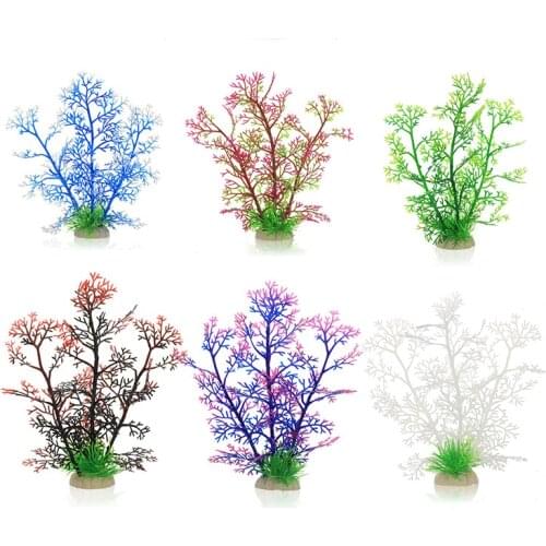 Simulation Aquatic Plastic Plants Decoration Aquarium Landscaping Ornaments Do Not Fade For Fish And Shrimp Tank 1 Pcs