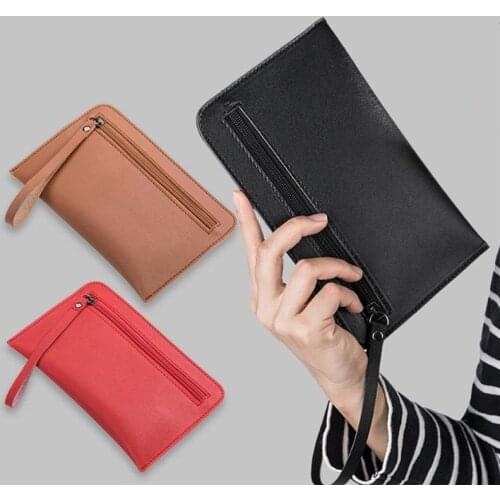 Creative New Casual Womens Slim Wallets Mini Small Handbag Leather Simple Leather Hand Grasping Coin Purse Mobile Phone Packet