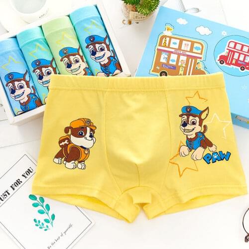 New Original Paw Patrol 4Pcs/bag Baby Boy Girl Underwear Cartoon Kids Panties Children Cotton Underpants Plush Toy Doll 3-8Y