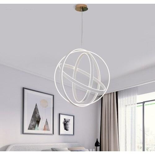 New Dia50/60/80 cm 5-rings LED chandeliers Living room dining room bedroom study lamp Commercial restaurant cafe bar chandelier