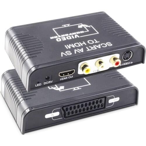 AV Scart HDMI-compatible converter 3-in-1 S-video+Composite AV RCA+Scart to HDMI converter for STB DVD player HDTV