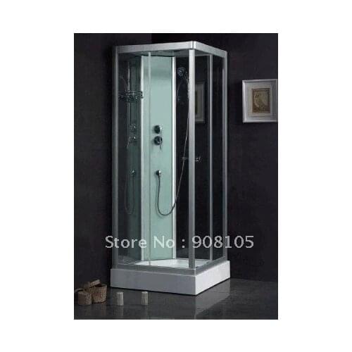With top shower head/hand shower/shampoo holder/ toughened glass shower enclosures