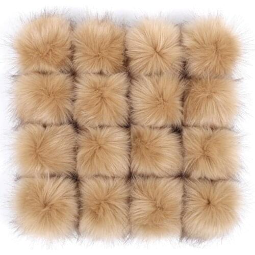 2PC 10cm False Hairball Hat Ball Pompom Fake Fox Furball Hat Ball Pom Pom With Rubber Band DIY Handmade Knitted Hat Accessories