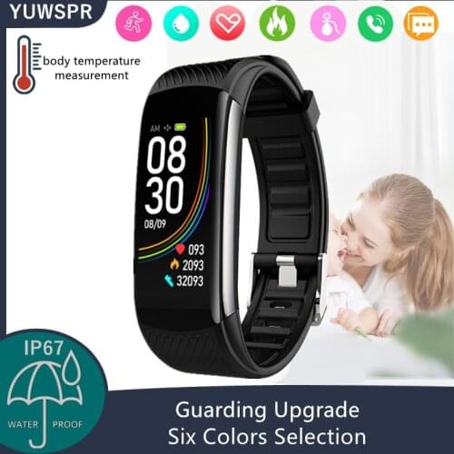 Smart Bracelet 24-hour Real Body Temperature Monitoring Q8T Dynamic Heart Rate Blood Pressure Watch IP68 Waterproof Sports