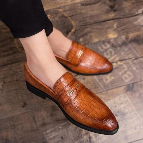 Formal Shoes For Men Men Casual Shoes Fashion Italian Mens Loafers Big Size Luxury Fashionable Sports Summer Leather Brown
